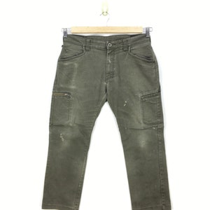 W32 Japanese Cargo Pants Y2K Harajuku Cargo Multipocket Trousers Womens Fatigue Utility Military Streetwear Tactical Pants Size 32x26