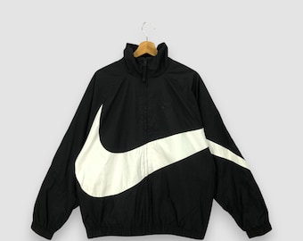 Vintage Y2K Nike Big Swoosh Windbreaker Jacket Large Nike Training Sportswear Zipper Coat Mens Womens Streetwear Full Zip Jackets Size L