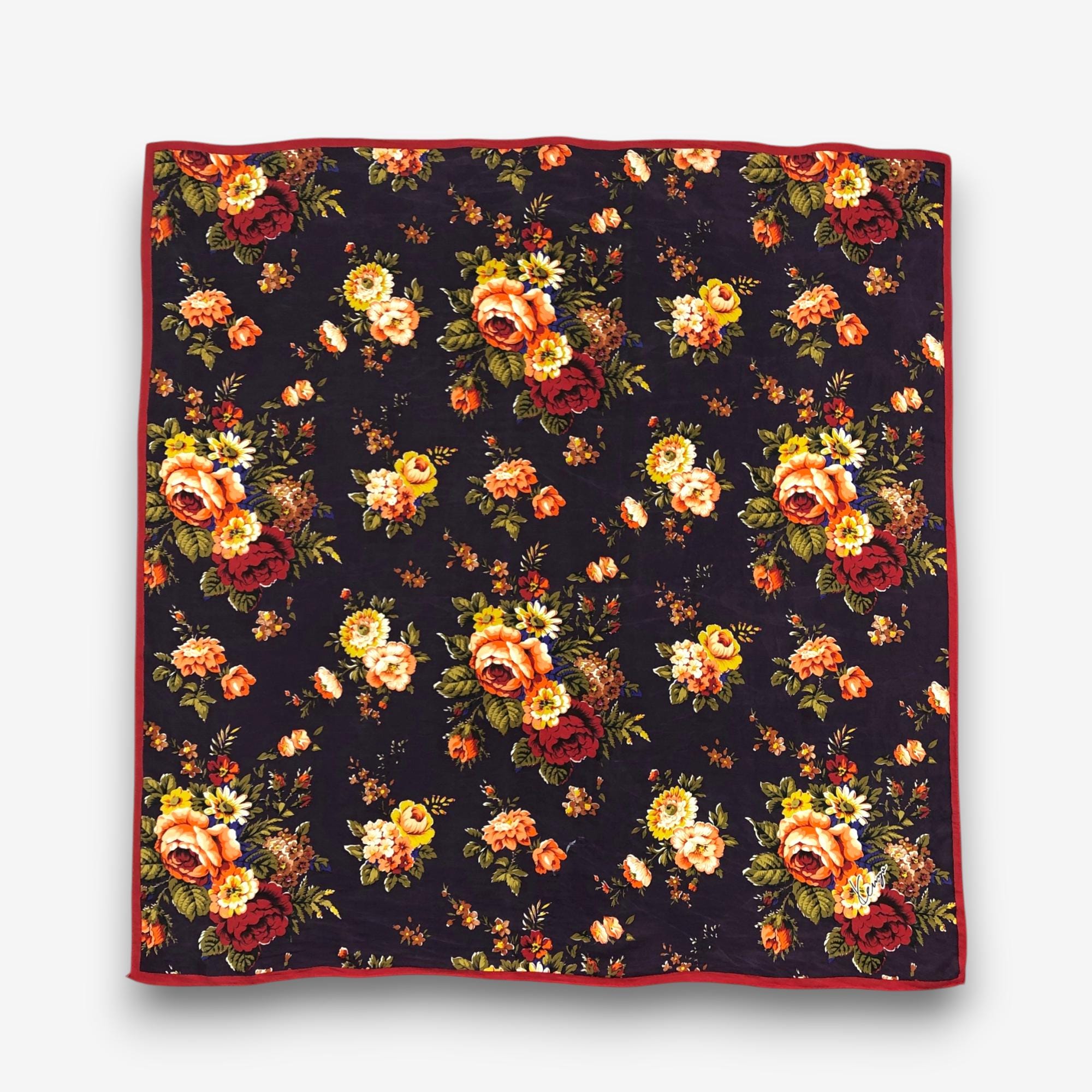 Vintage Kenzo Silk Scarf, Vintage Silk Neck Scarf, Vintage 90s