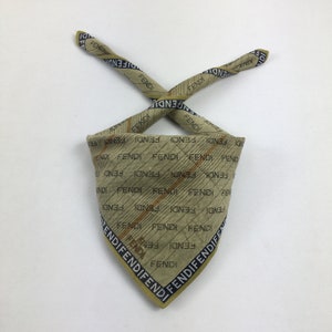 Vintage Fendi Handkerchief, Fendi Bandana, Fendi Summer Headband, Fendi Pocket Square, Fendi Scarf, Fendi Neck Scarf Accessories Gift