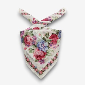 Vintage YSL Yves Saint Laurent Handkerchief Bandana Luxury Accessories Pocket Square Babushka Wrap Scarf Scarves Neck Scarf