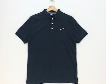 Vintage Nike Swoosh Polo Shirt Y2K Nike Swoosh Sportswear Tee Navy Nike Womens Casual Polo Tee Size S Gift for Girlfriend