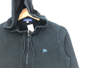 トップス BURBERRY BLUE LABEL Full Zip Hoodie y2k Burberry Blue Label Hoodie Iconic Logo Embroidery Black
