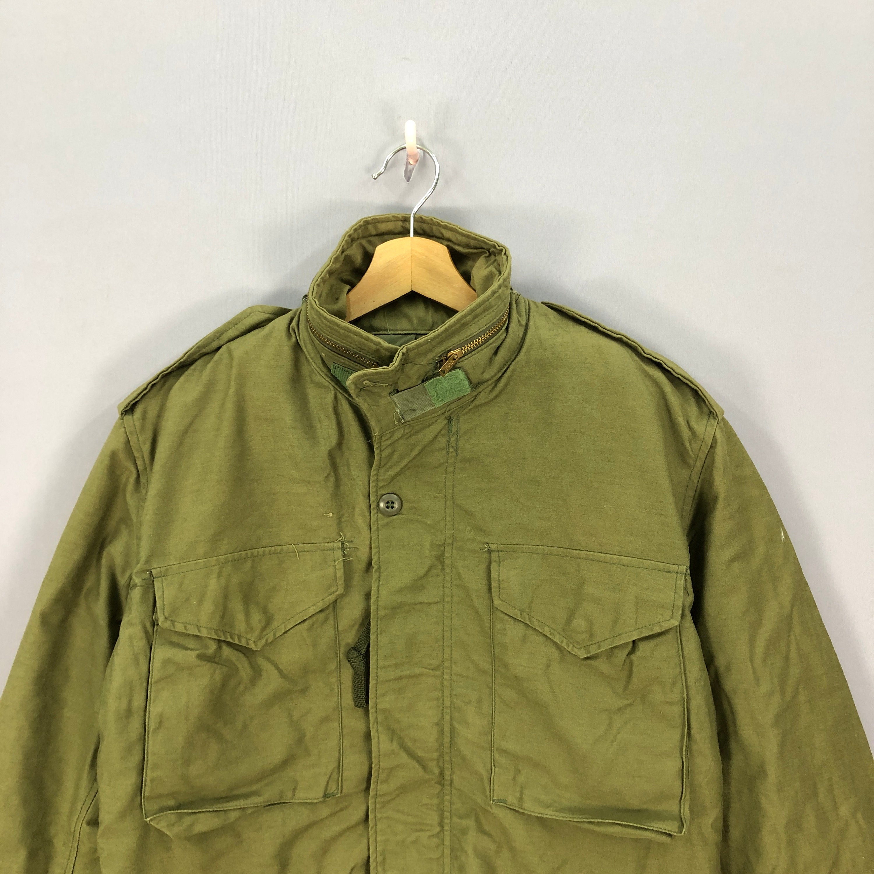 Vintage 80s Alpha Industries OG-107 Coat Military Jacket Military