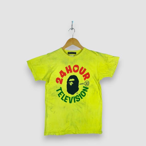Vintage 90s Bape X 24hour Television T Shirt Xsmall 30th