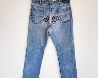 Vintage 80's Levi's 517-0217 Jeans, Bootcut, Orange Tab