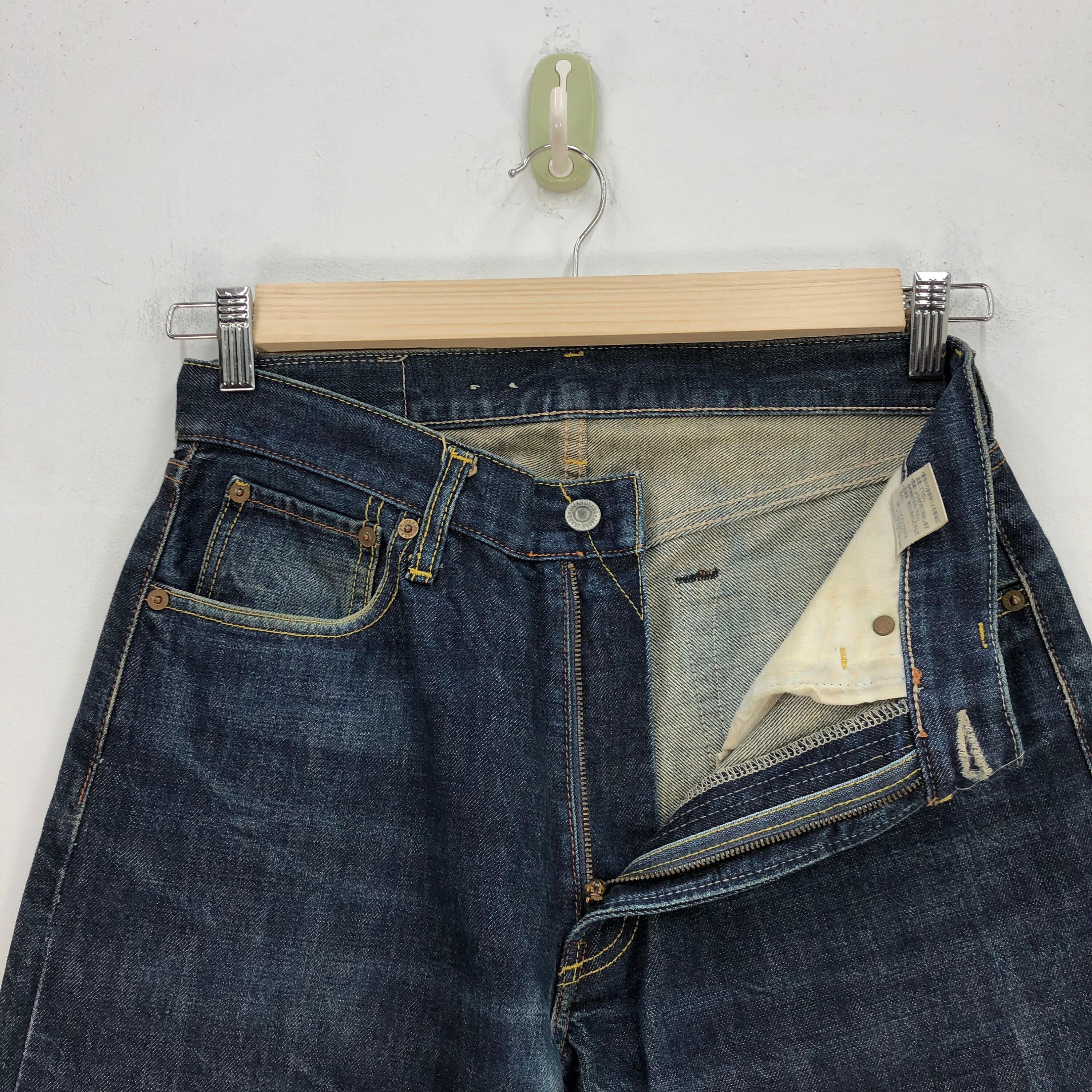 W29 Vintage JPN Selvedge Jeans Y2k Harajuku Womens High Rise