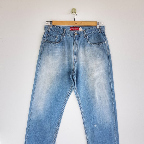 W36 Vintage Levis 569 Released Hem Jeans Women's High Waisted Pants Levis Light Wash Baggy Denim Levis Mom Jeans Size 36x30