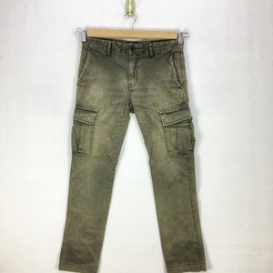 Pantalones cargo japoneses W30 para mujer, estilo bondage, multibolsillos, estilo militar, estilo paracaídas, tácticos, talla mediana 30x29