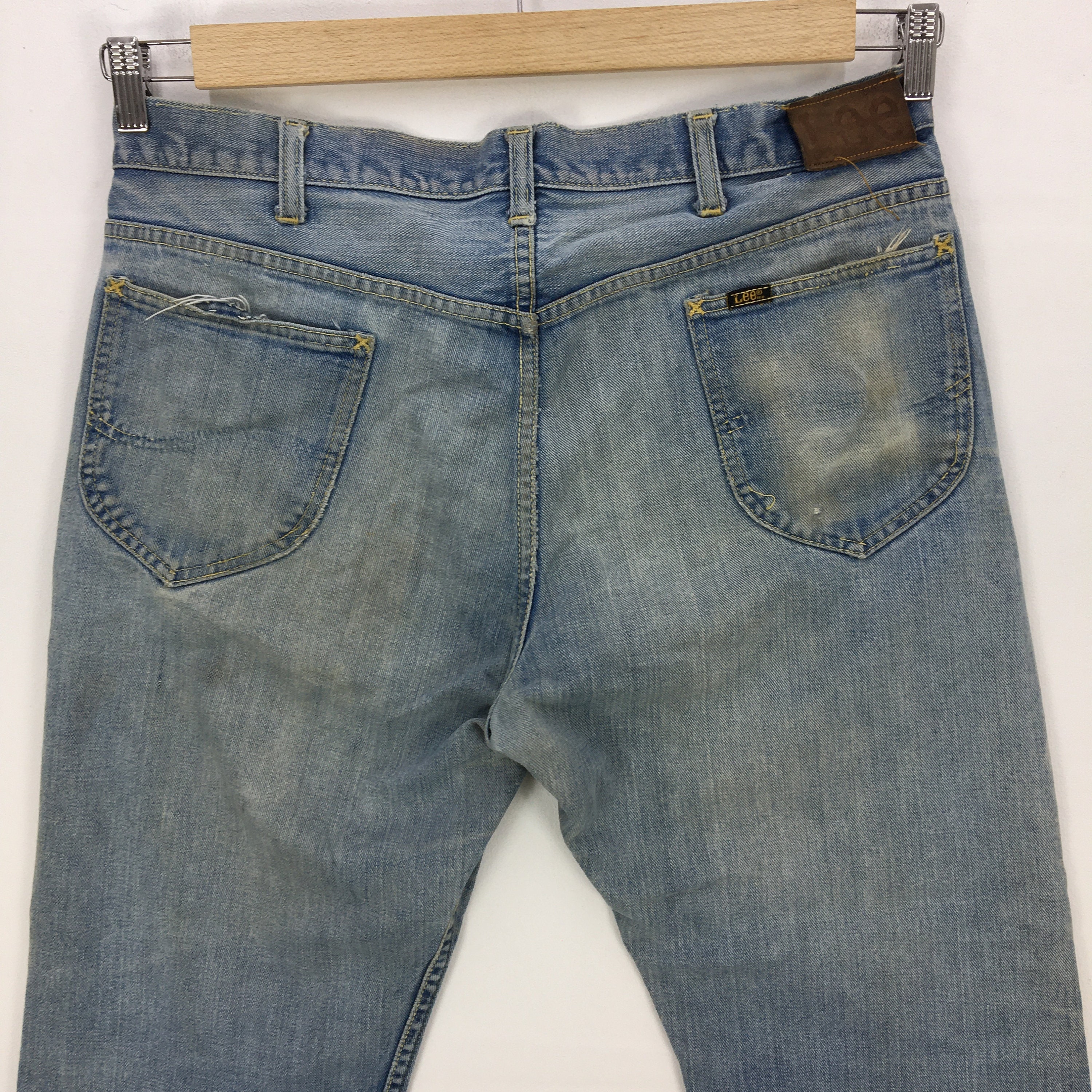 W34 L27 Dirty Vintage Lee Denim Distressed Jeans Pants Vintage - Etsy