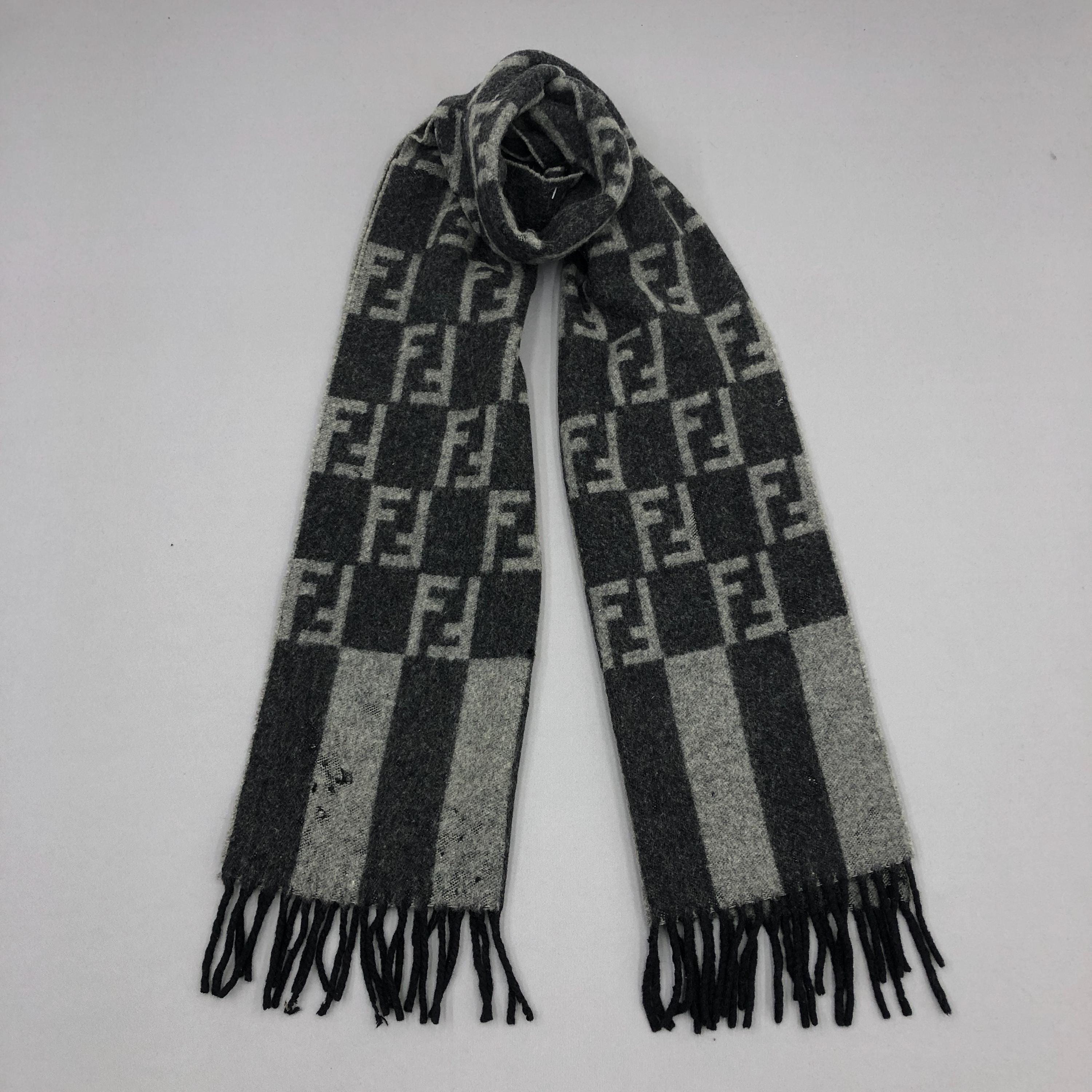 Vintage Fendi Lambswool Scarf Fendi Zucca FF Wool Scarves
