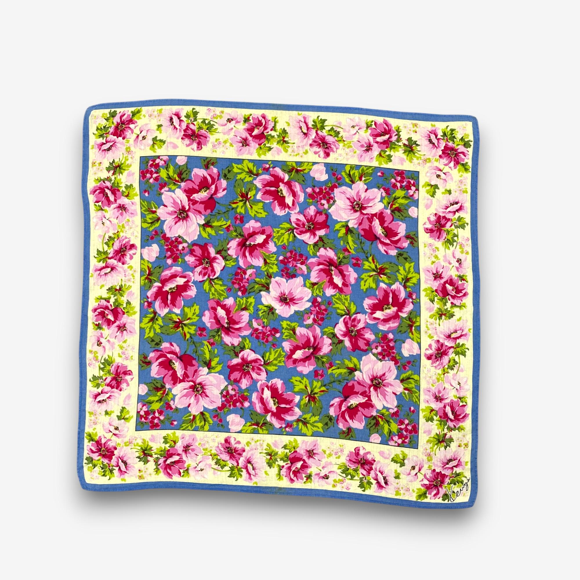 Vintage Kenzo Handkerchief Kenzo Paris Bandana Kenzo Floral Pocket