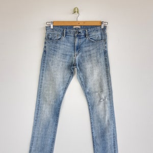 W34 Vintage 90er Uniqlo Selvedge Light Wash Jeans Japanisch Blau Indigo Denim Japanische Gerade Tapered Leg Boyfriend Jeans Größe 34x29