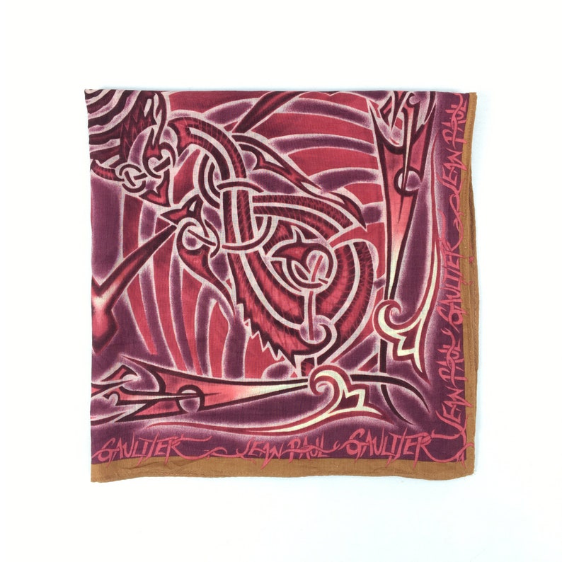 JEAN PAUL GAULTIER Handkerchief Authentic Hair Silk Bandana Luxury Pocket Square Accessories Face Mask Neckwear Summer Headband