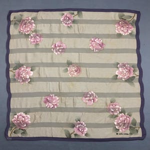 Vintage Mila Schon Seidenschal, Vintage Seidenhalstuch, Vintage 90er Jahre Twill Stola Seidenschal