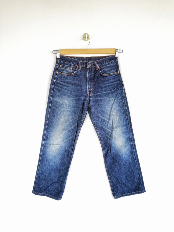 W30 vintage des annees 90 Levis 508 jean effet vieilli delave a la pierre jambe droite denim femme pantalon taille haute jean boyfriend classique