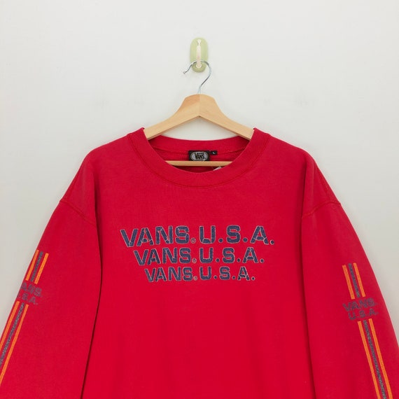 Vintage VANS USA Sweatshirt Spell Out Vans Jumper… - image 2