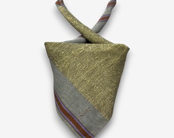 Pañuelo vintage YSL, bandana Yves Saint Laurent, accesorios para mujer, pañuelo de bolsillo, pañuelo para el cuello, diadema, babushka, regalo para ella