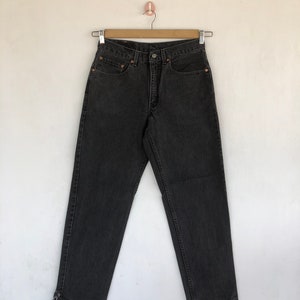 W28 Vintage Levi&#39;s 550 Faded Black Jeans 90s Levis Women High Waisted Pants Levis Relaxed Baggy Leg Denim Levis Girlfriend Jeans Size 28x28