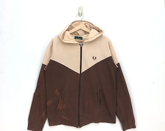 Vintage Fred Perry Embroidery Big Logo Half Zip Hoodie Anorak