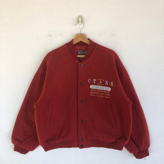 Vintage Demob Men Varsity Jacket 90s Nashville Letterman Jacket  
