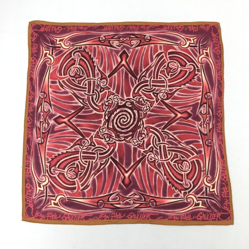 JEAN PAUL GAULTIER Handkerchief Authentic Hair Silk Bandana Luxury Pocket Square Accessories Face Mask Neckwear Summer Headband