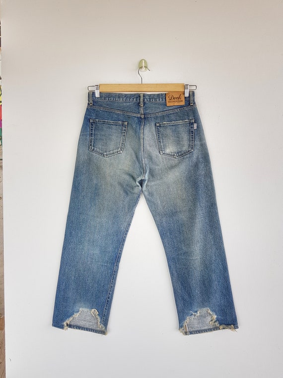 W34 Vintage Dook Selvedge Jeans Women High Waisted Oants 90s