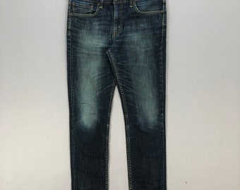 W35 Vintage Levi's 511 Slim Skinny Jeans 2000s Mujeres High Rise Levis Pantalones desgastados Levis Ripped Denim Levis Novia Jeans Tamaño 35x31