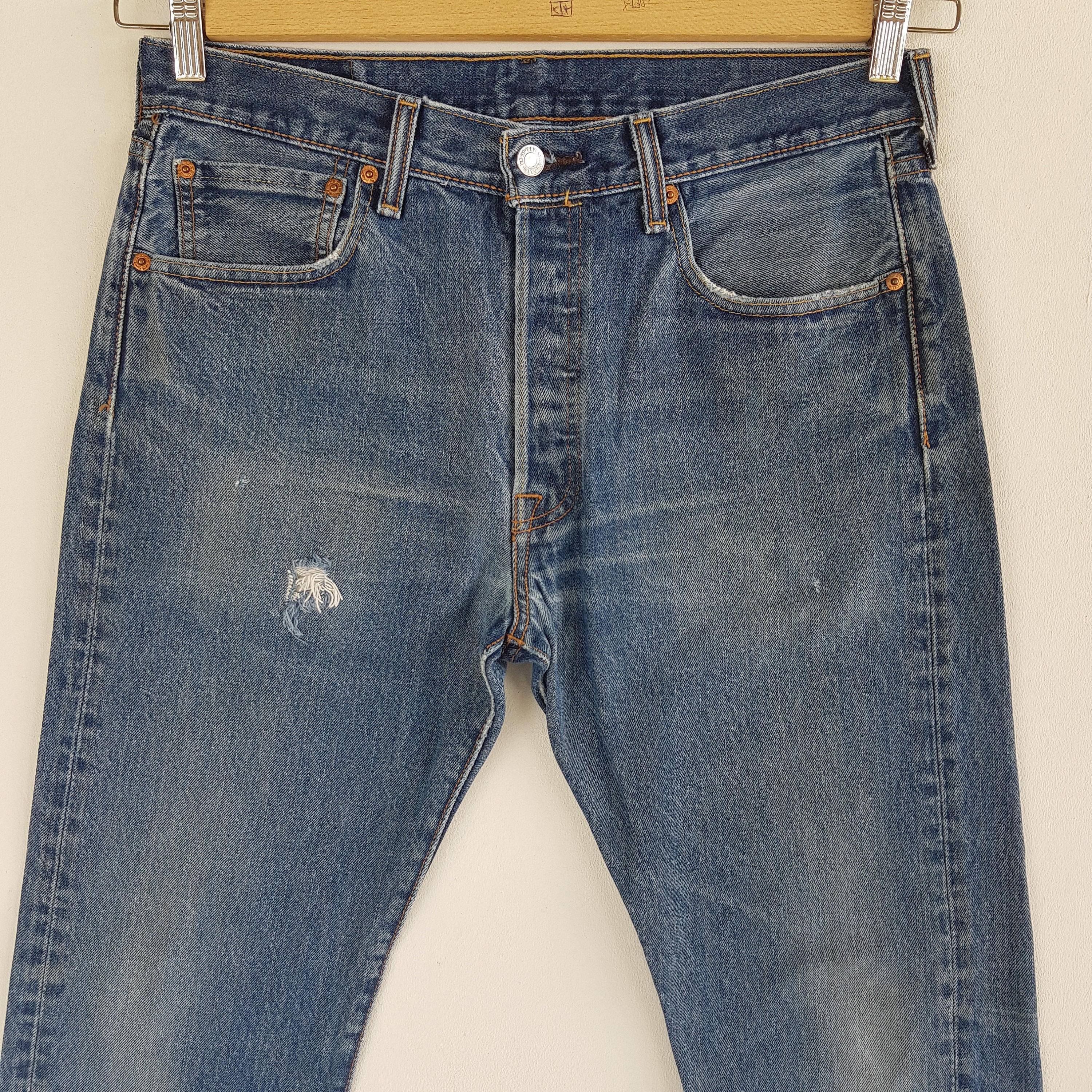 W32 Vintage Levis 501 Released Hem Jeans Distressed Levis W32 Vintage Levis 501 Released Hem Jeans Distressed Levis