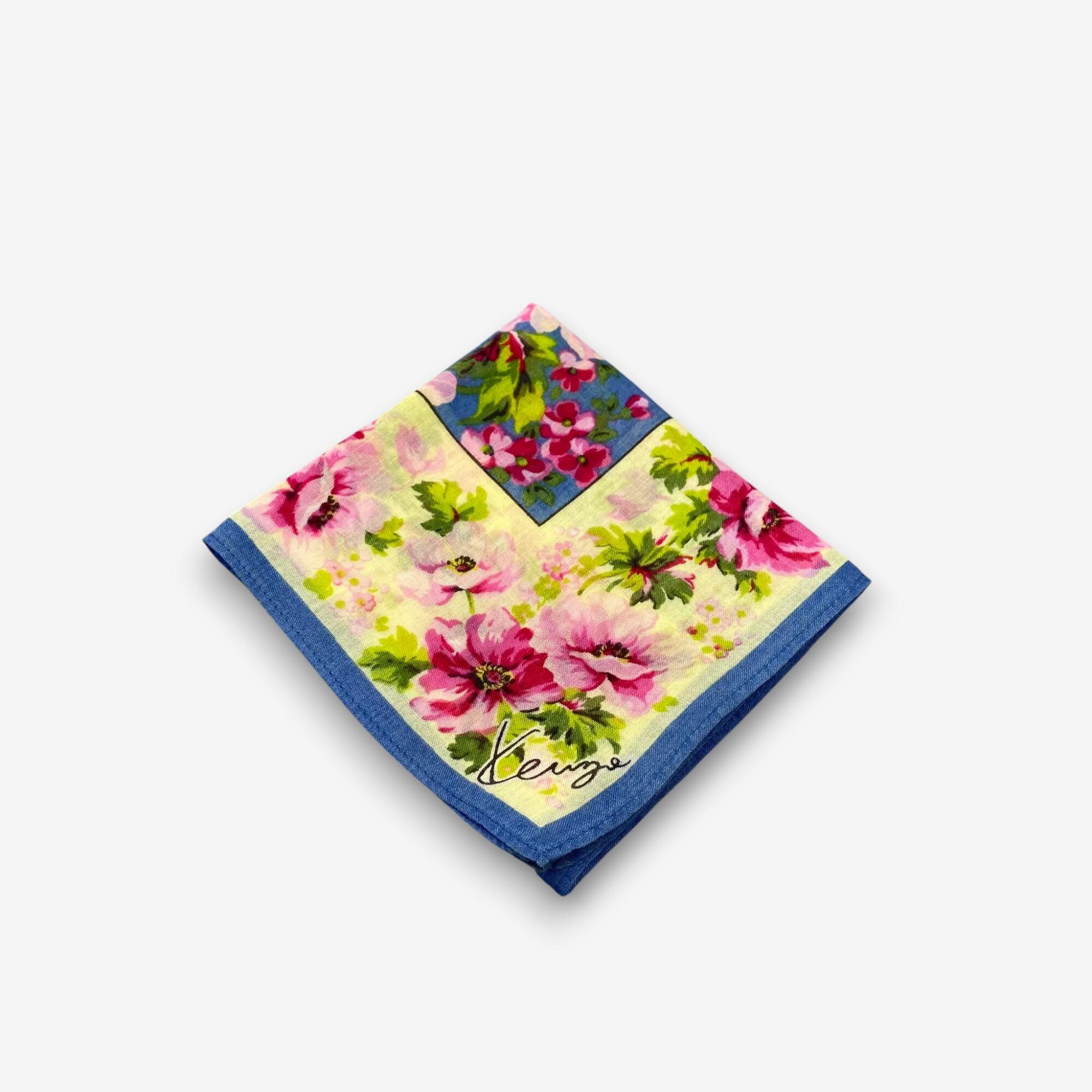 Vintage Kenzo Handkerchief Kenzo Paris Bandana Kenzo Floral Pocket
