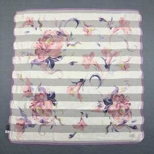 Vintage Basile Silk Scarf, Basile Silk Stole, Vintage Basile Silk Muffler, Vintage Basile Silk Neck Scarf, Basile Shawl Vintage Floral Scarf