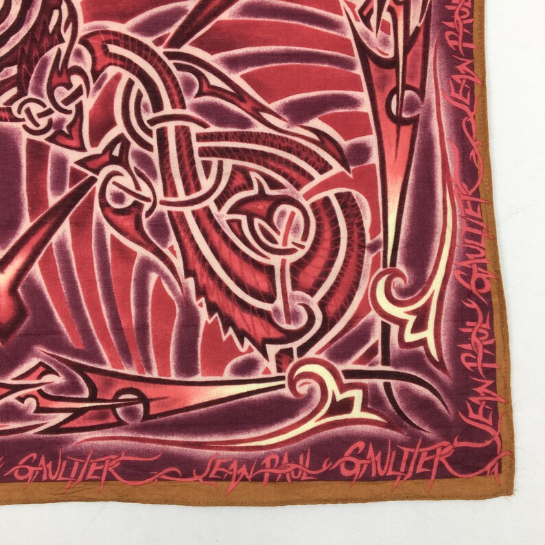 JEAN PAUL GAULTIER Handkerchief Authentic Hair Silk Bandana Luxury Pocket Square Accessories Face Mask Neckwear Summer Headband