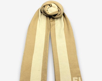 Vintage Fendi Lambswool Scarf Fendi Monogram Wool Scarves Muffler Wrap Fendi Zucca Winter Accessories Luxury Christmas New Year Gift for Him