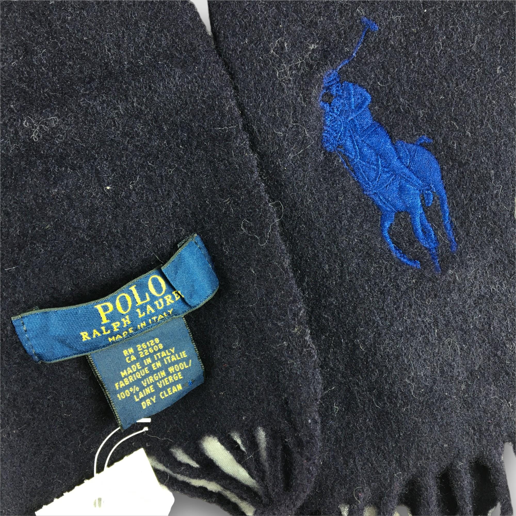 Vintage Polo Ralph Lauren Wool Scarf Womens Winter Accessories