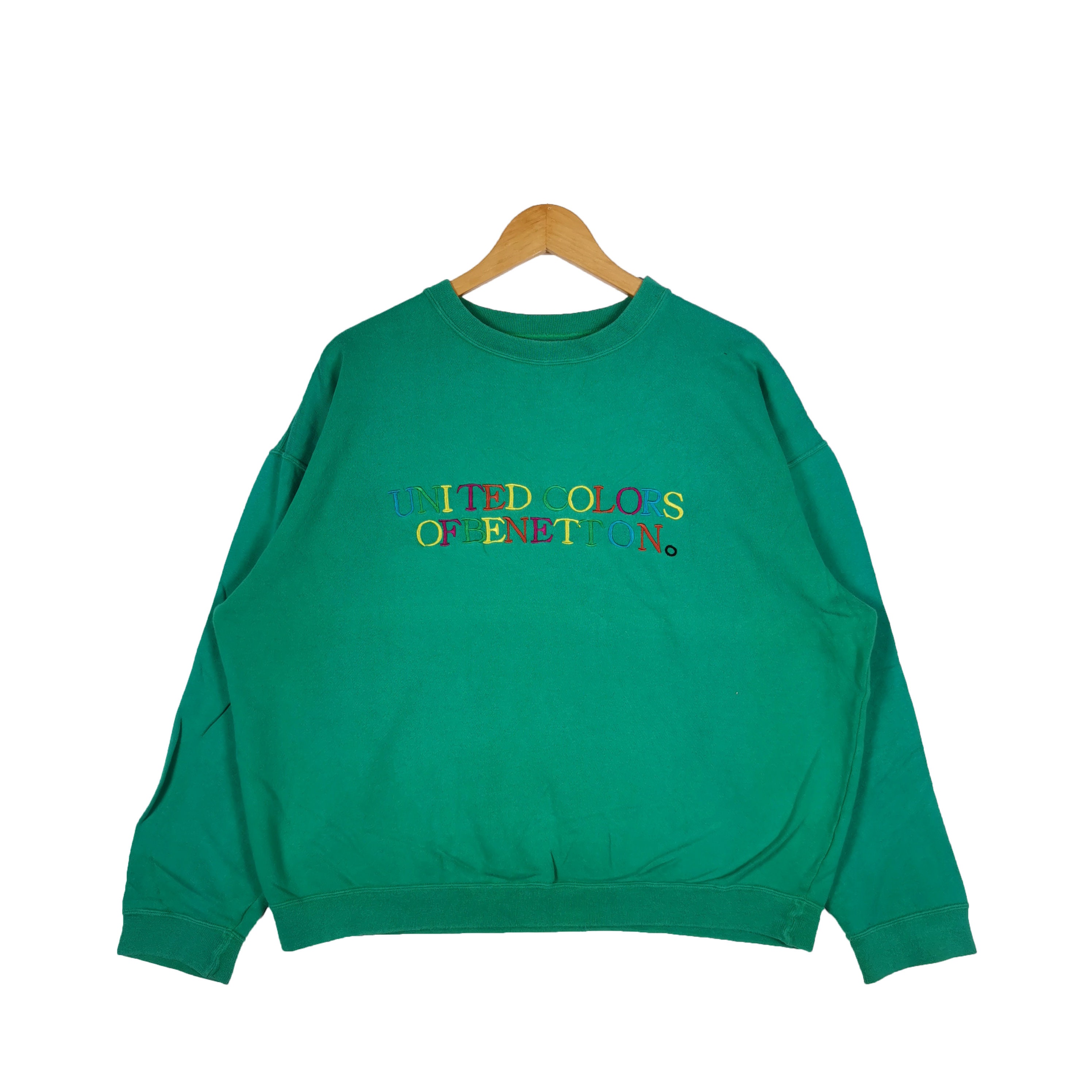 Vintage jaren 90 United Color Benetton Sweatshirt Grote jaren 1990