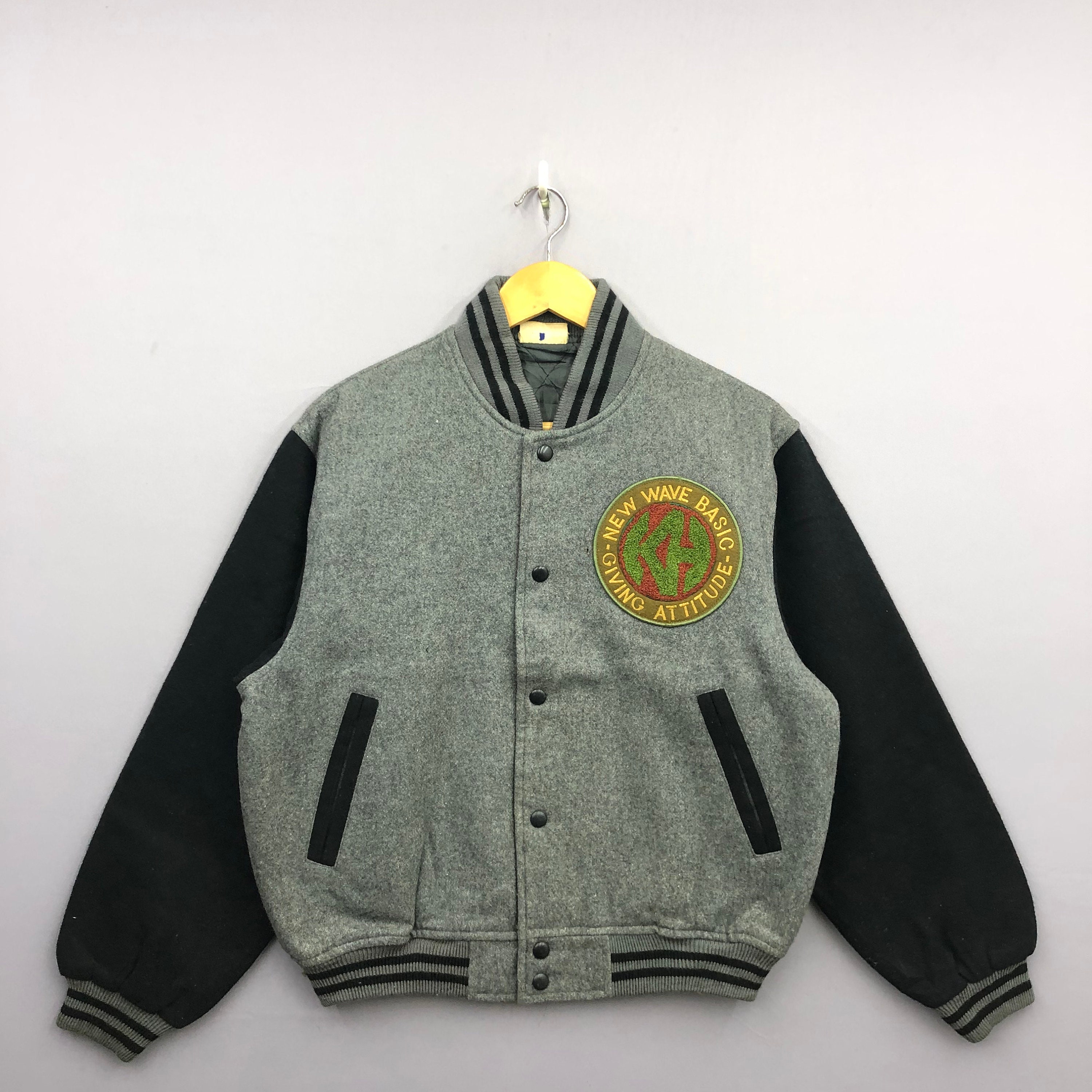 kearney house☆羊革☆ leather stadium jacket Kearney House Men'S M Leather Arm Stadium Jacket Carney Enji