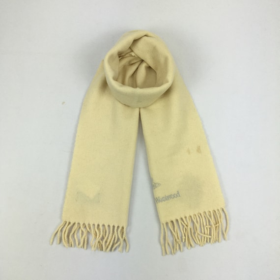 Vintage Vivienne Westwood Lambswool Scarves Vivienne Westwood Winter Orbs Wool Scarf Women Christmas Accessories Neckwear Gift For Her