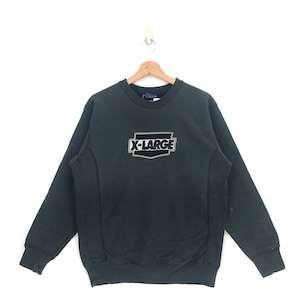 Vintage 90s XLarge Sweatshirt Small Baggy Womens Crewneck Sweater XLarge Sunfaded Dirty Distressed XLarge Pullover Black Jumper Small Size S
