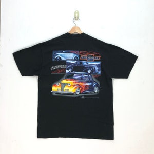 Maglietta Chevrolet vintage Y2k, maglietta della collezione American Heritage Chevrolet degli anni 2000, maglietta grande Chevrolet Racing Merchandising, nera, taglia L