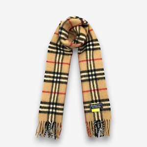 Vintage Burberry Lambswool Scarf Muffler Wrap Mom Accessories Burberrys Wool Scarves Winter Burberry&#39;s Womens Christmas Gift for Her