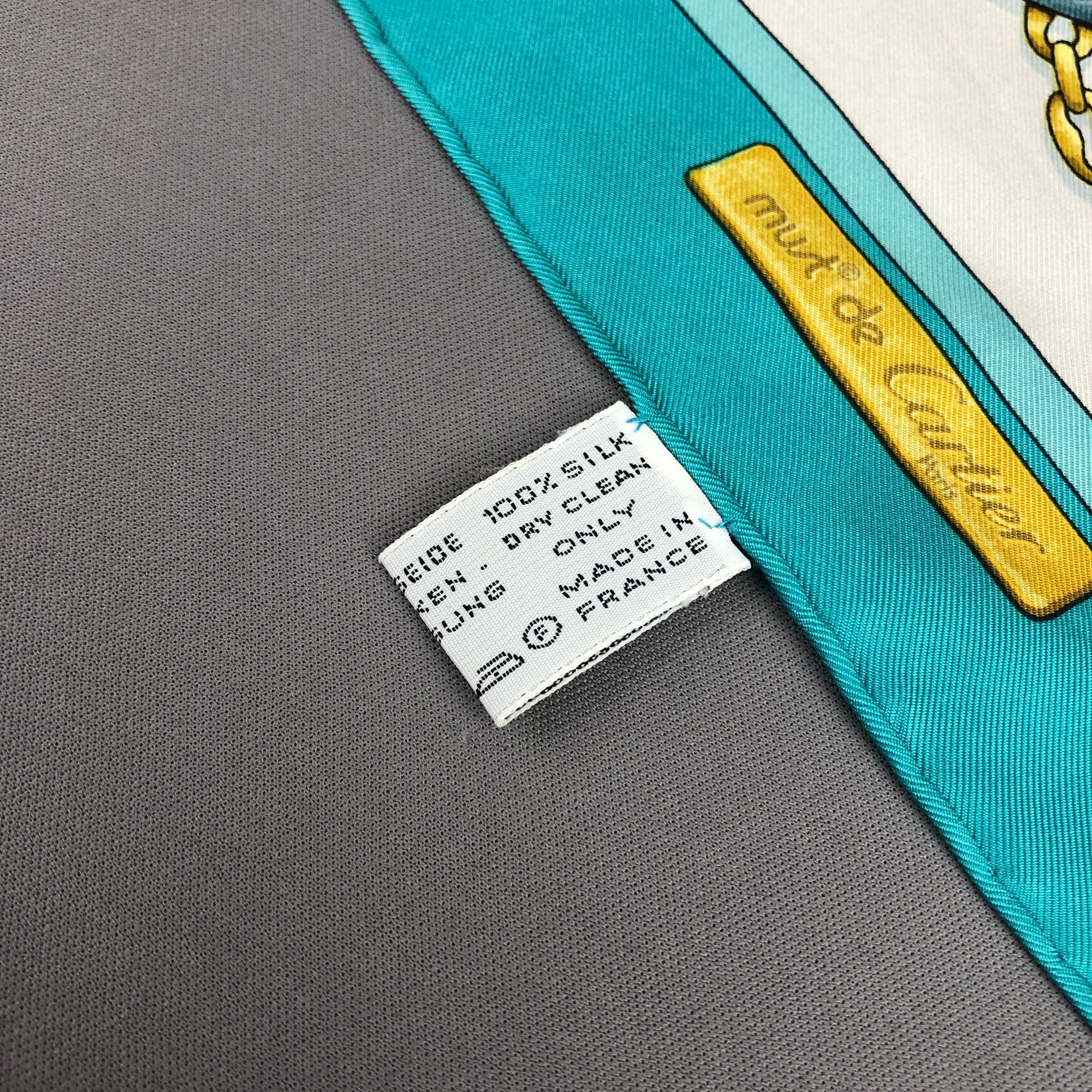 Vintage 90s Cartier Silk Scarf, Equestrian Twill Silky Scarves