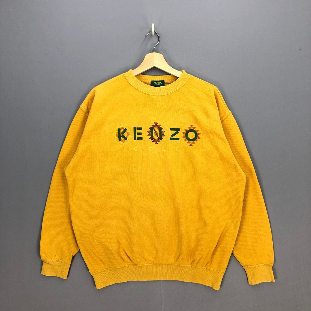 VINTAGE 90s KENZO JEANS BIG LOGO SPELL OUT RAINBOW MEN T