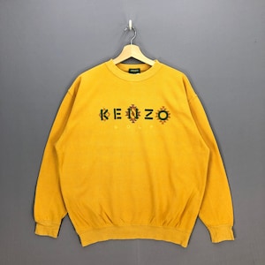 Vintage 90s Kenzo Sweatshirt Kenzo Crewneck Kenzo Golf Sweater Pullover Japanese Designer Kenzo Jeans Embroidery Logo Black Size Medium