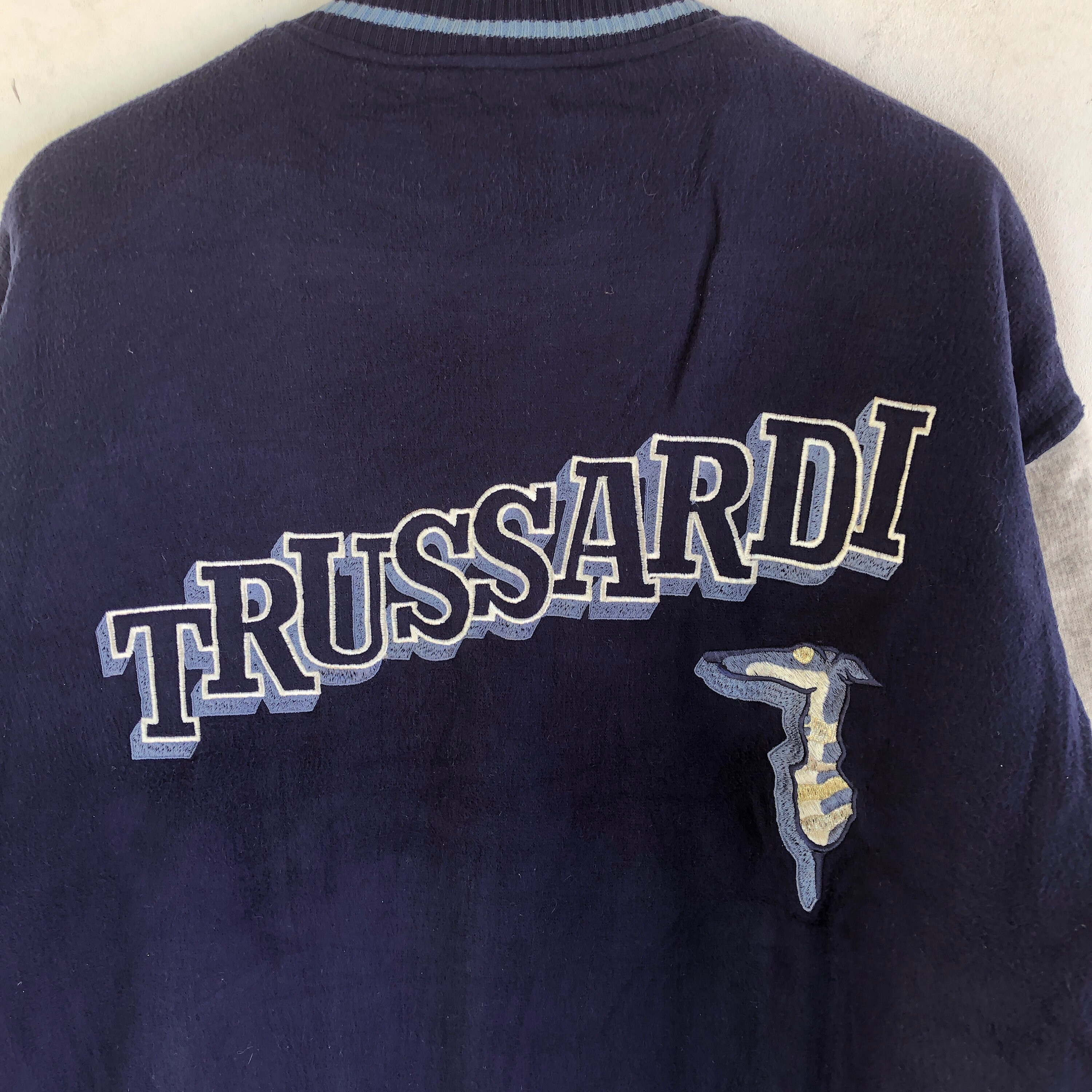 Blouson　90s　Vintage　Old TRUSSARDI Vintage Trussardi Varsity Jacket 90s Trussardi Letterman