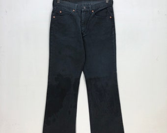 W30 Vintage Levi's 517 Bootcut Jeans 90s Levis Flare mujeres pantalones de gran altura descoloridos negro Levis Bell Bottom Denim Levis Mom Jeans Tamaño 30x30