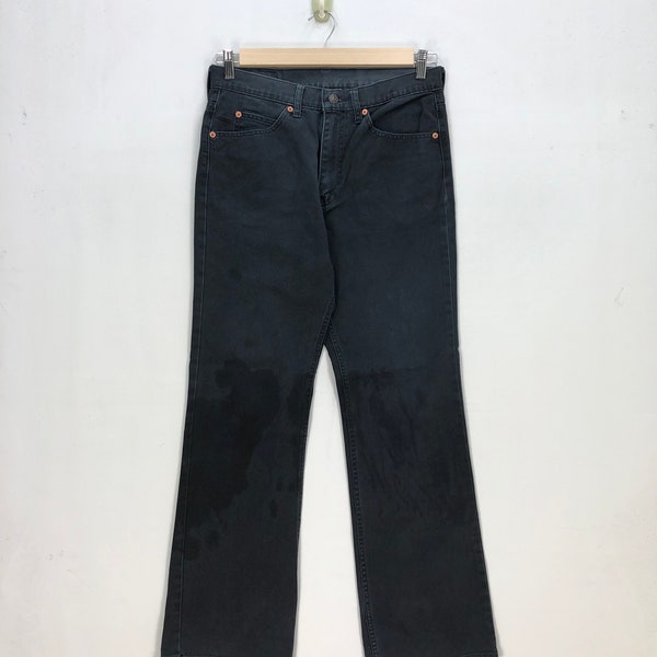 W30 Vintage Levi's 517 Bootcut Jeans 90s Levis Flare mujeres pantalones de gran altura descoloridos negro Levis Bell Bottom Denim Levis Mom Jeans Tamaño 30x30