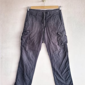W34 Vintage Japanese Cargo Pants 90s Womens Multi Pocket Cargo Trousers Parachute Utility Military Mom Tactical Pants Medium Size 34x33