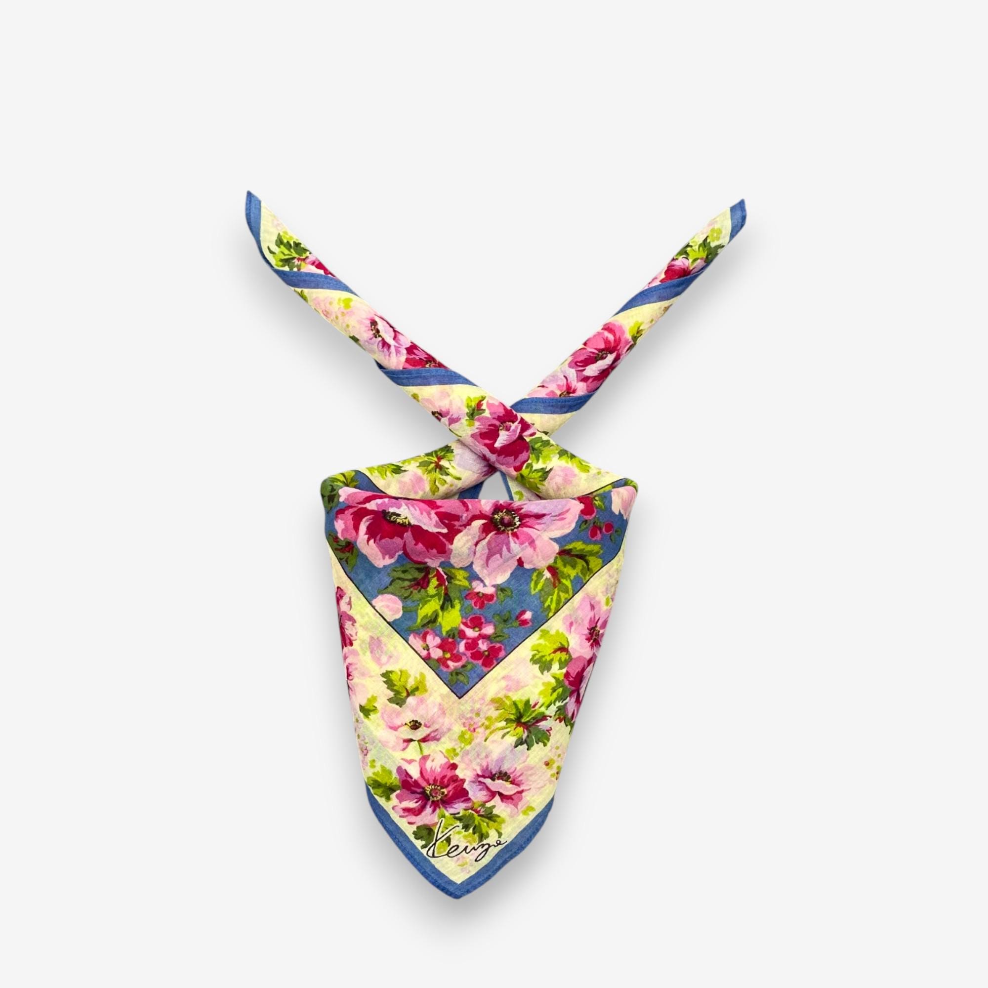 Vintage Kenzo Handkerchief Kenzo Paris Bandana Kenzo Floral Pocket