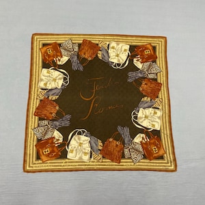 Vintage Fendi Handkerchief Authentic Fendi Bandana Luxury Neckerchief Headband Pocketsquare Womens Accessories Neckwear Scarf Gift for Her