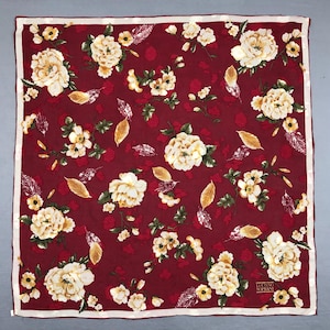 Vintage Luciano Soprani Silk Scarf, Luciano Soprani Silk Stole, Vintage Floral Scarf, Vintage Designer Scarf, Luciano Soprani Silk Muffler